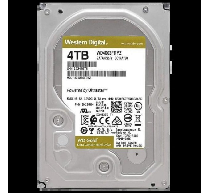 Жорсткий диск 3.5" 4TB Western Digital (WD4003FRYZ)