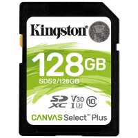Модуль флеш-пам'яті Kingston 128GB SDXC Canvas Select Plus 100R C10 UHS-I U3 V30