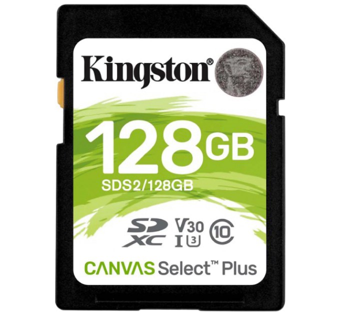 Модуль флеш-пам'яті Kingston 128GB SDXC Canvas Select Plus 100R C10 UHS-I U3 V30