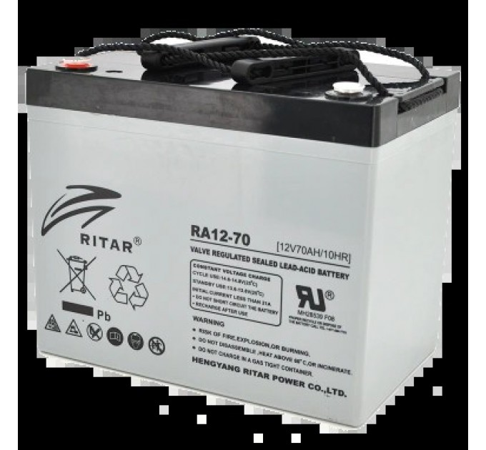 Свинцево-кислотна акумуляторна батарея RITAR RA12-70 70A•ч 12В купити.