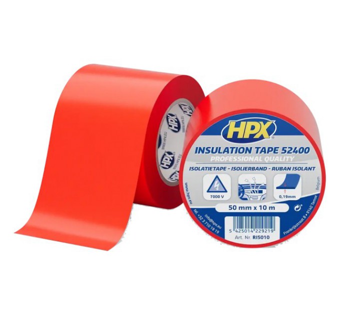 Стрічка ПВХ ізоляційна HPX RI5010 52400 50мм x 10м купити.
