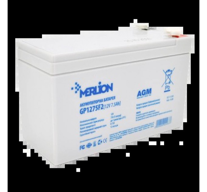 Акумуляторна батарея MERLION AGM GP1275F2 12В 7,5А•ч купити.
