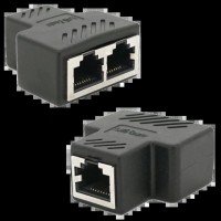 З'єднувач екранований RJ45 8P8C мама / 2x мама Q100
