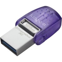 Накопичувач Kingston 128GB USB 3.2 Type-A Gen1 + Type-C DT microDuo 3C R200MB/s