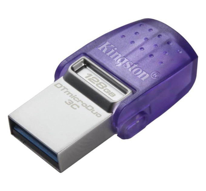 Накопичувач Kingston 128GB USB 3.2 Type-A Gen1 + Type-C DT microDuo 3C R200MB/s купити.