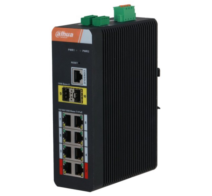 Комутатор 10 портів керований Dahua DH-IS4210-8GT-120 PoE купити.