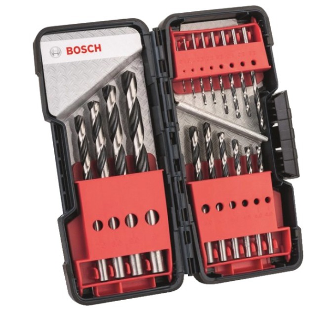Набір свердел для металу Bosch HSS PointTeQ 18 штук (2608577350) купити.