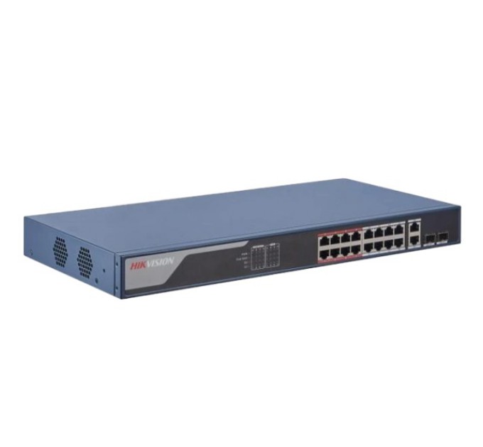 Комутатор 16 портів керований Hikvision DS-3E1318P-EI(B) PoE купити.