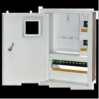 Шафа металева, під 1-ф електронний лічильник, 16 мод. E.NEXT e.mbox.stand.w.f1.16.z.e