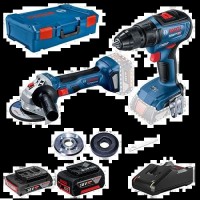 Шурупокрут-дриль + Шліфмашина кутова Bosch GSR 18В-50 + GWS 180-LI Шурупокрут-дриль + Шліфмашина кутова Bosch GSR 18В-50 + GWS 180-LI