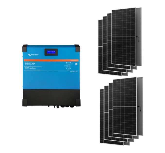 Система автономного живлення однофазна Victron Energy Multi RS Solar 48/6000/100-450/80 + AIKO G645-MCH72Dw 5.3 кВт купити.