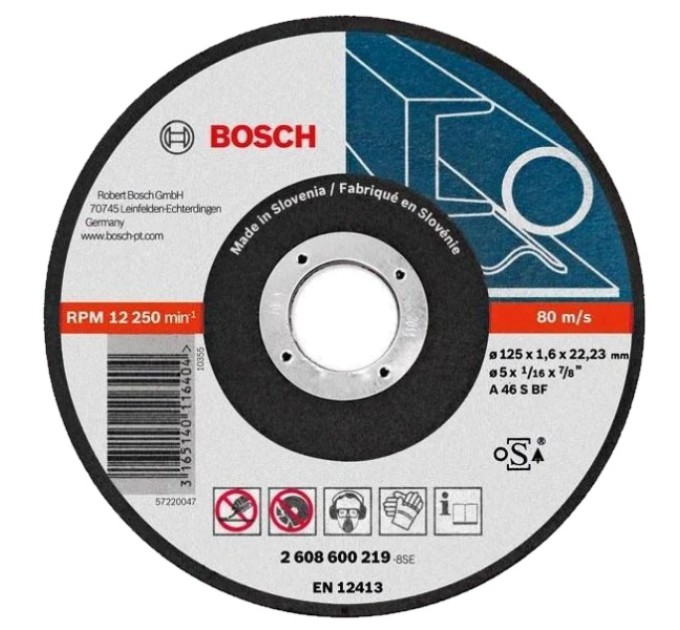 Відрізний круг для металу Bosch 125 x 1.6 мм (2608600219)