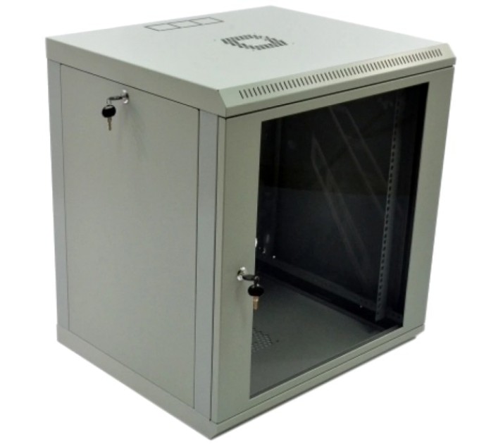 Шафа 19", 600x500x640мм (Ш*Г*В), економ, акрилове скло, сіра  12U купити.