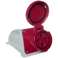 Розетка стаціонарна зовнішня UEA 144 125А 380В 3Р+Е IP67