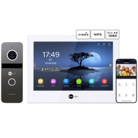 Комплект відеодомофону Neolight ALPHA Hybrid + SOLO IP Graphite с уголком, PoE адаптер для вызовной панели
