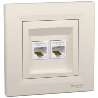 РОЗЕТКА КОМП'ЮТЕРНА RJ45 UTP КАТ. 5Е ПОДВІЙНА Schneider Electric Asfora EPH4400123