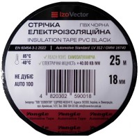 Стрічка ізоляційна IzoVector Auto 100 ПВХ черная Стрічка ізоляційна IzoVector Auto 100 ПВХ черная