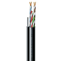 Кабель кручена пара ЗЗКМ (UTP мідь вуличний з тросом) Cat. 5e U/UTP  РЕ steel cord 4x2x24 AWG (k) трос (70910181) бухта 305м