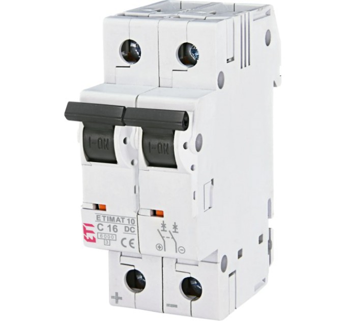 Автоматичний вимикач ЕТІ ETIMAT 10 DC 2p C 16A (6 kA) купити.