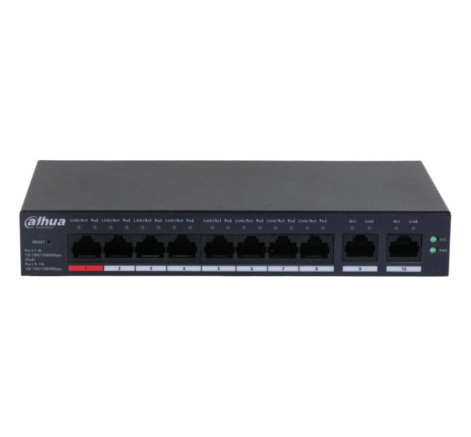8-портовий гігабітний керований з PoE DH-CS4010-8GT-110