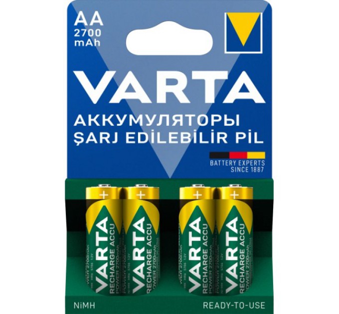 Акумулятор VARTA ACCU AA 2700mAh BLI 4 NI-MH купити.