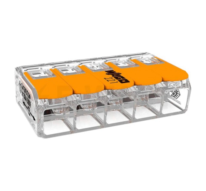 Клема Wago COMPACT 221-615 5-проводов 0,5-6мм2 купити.